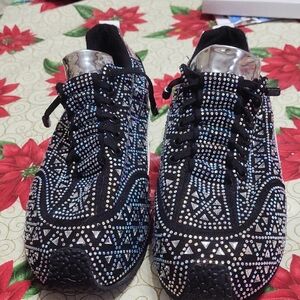 Fen Rode Geometric Glityer Sneakers